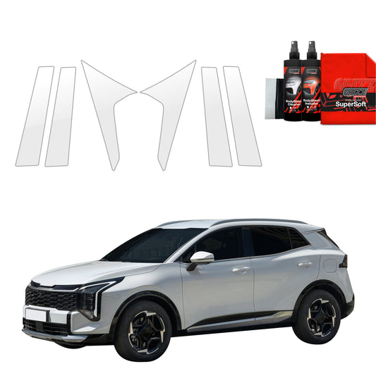 6in1 Protective film for pillars for Kia Sportage 5 Facelift (2025)