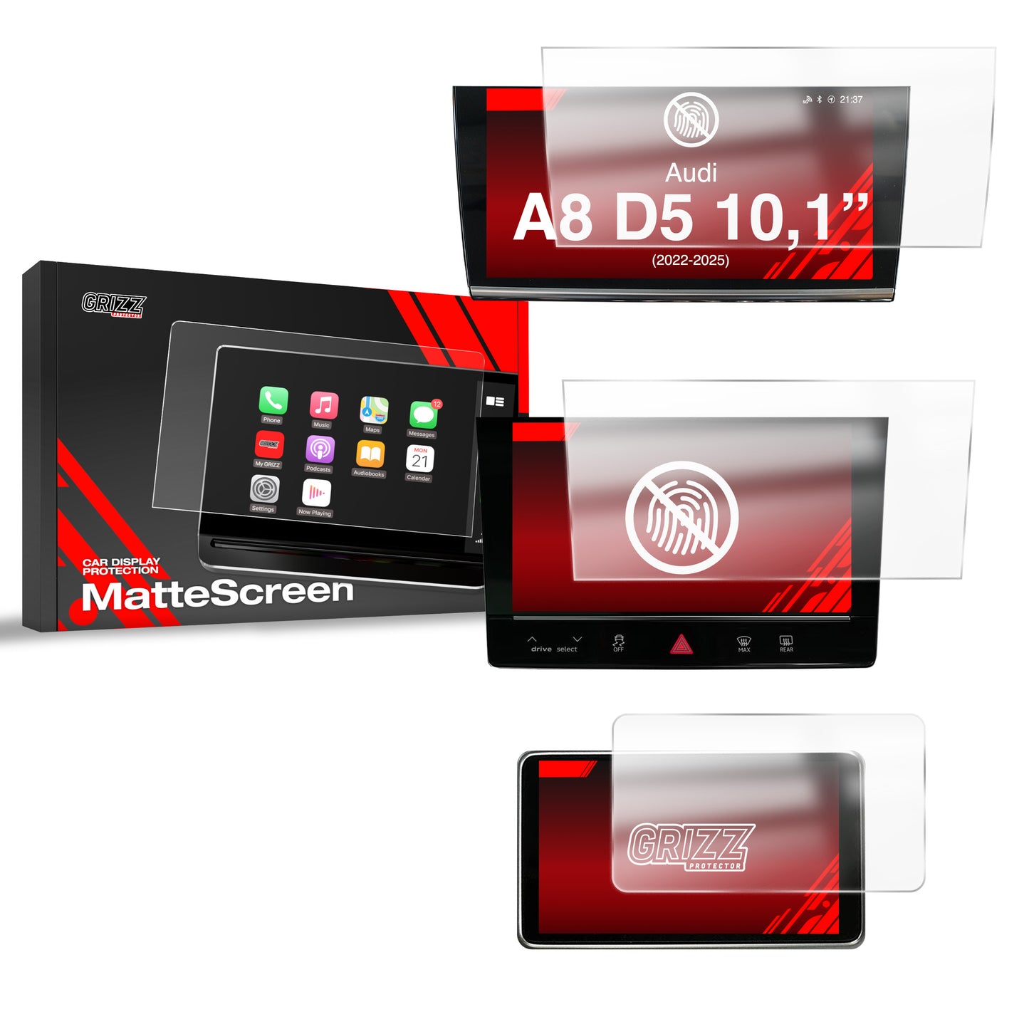 Anti-fingerprint screen film Audi A8 D5 (2022-2025) Matte Grizz 3in1