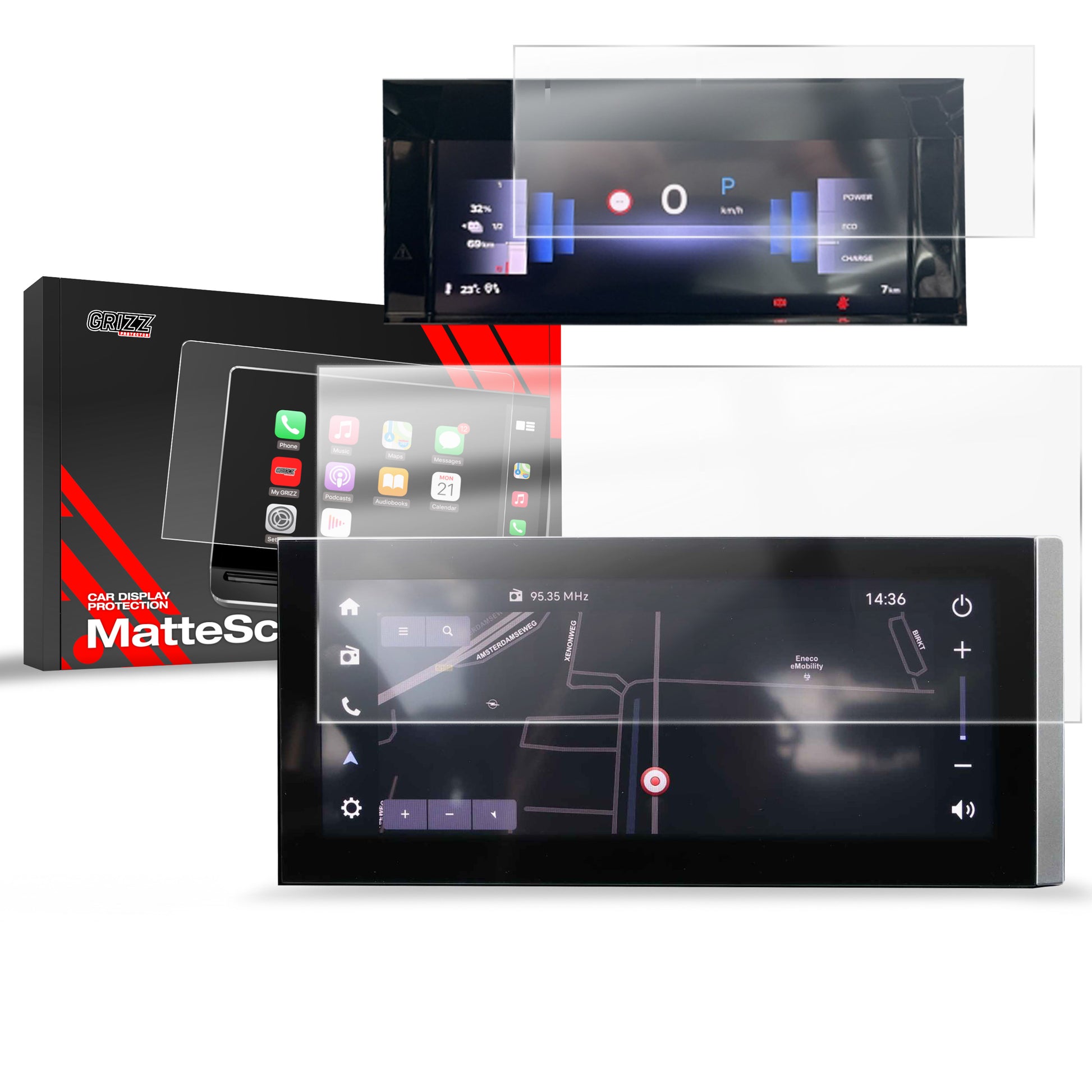 2in1 Anti-fingerprint screen film Opel Frontera (2025) Matte Grizz