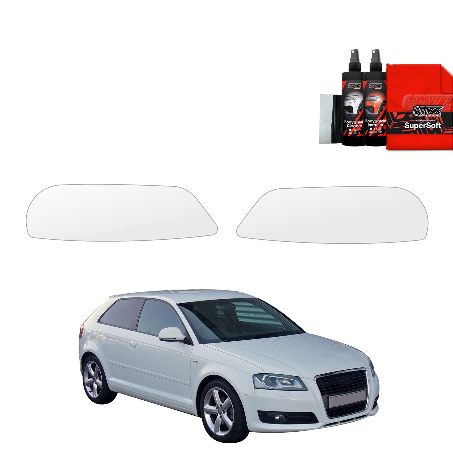 2in1 Protective film for lights for Audi A3 8P Hatchback 3D (2003-2008)