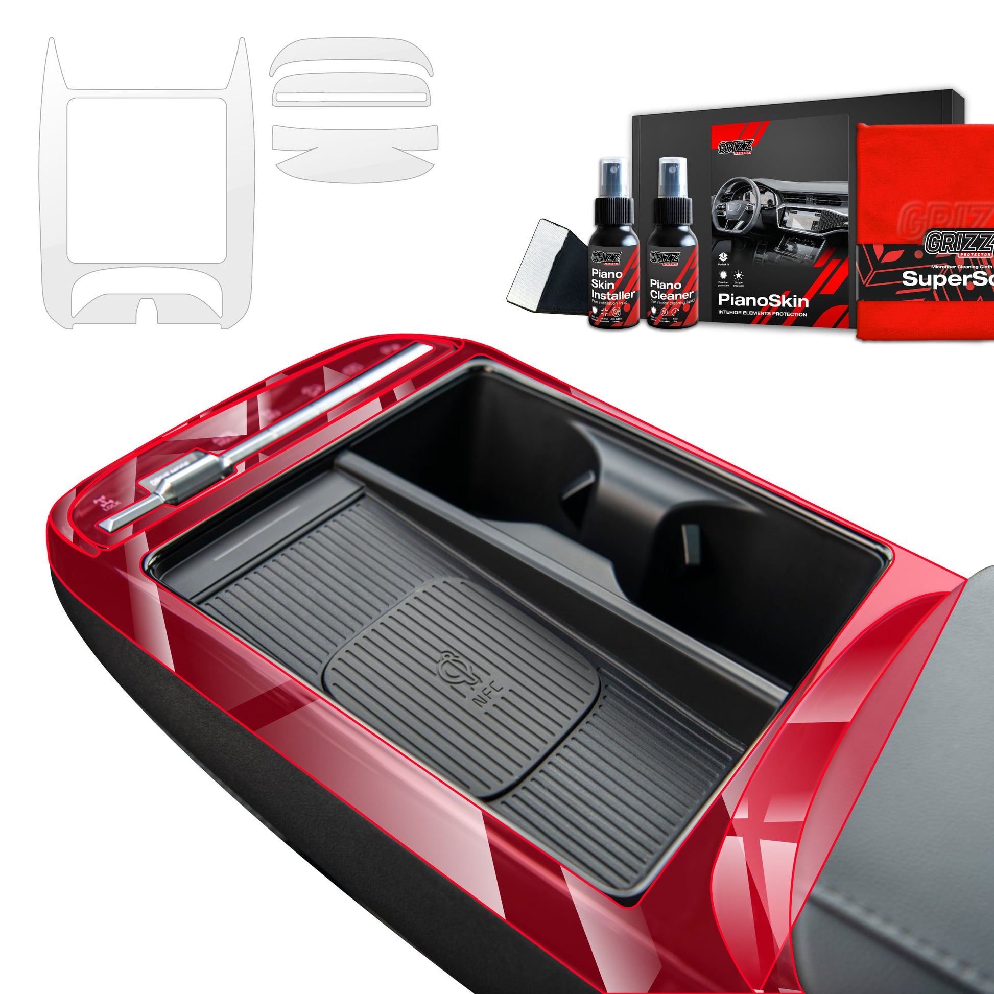 4in1 Grizz protective interior film Hyundai Tucson Facelift (2024-2025) Transparent PianoSkin