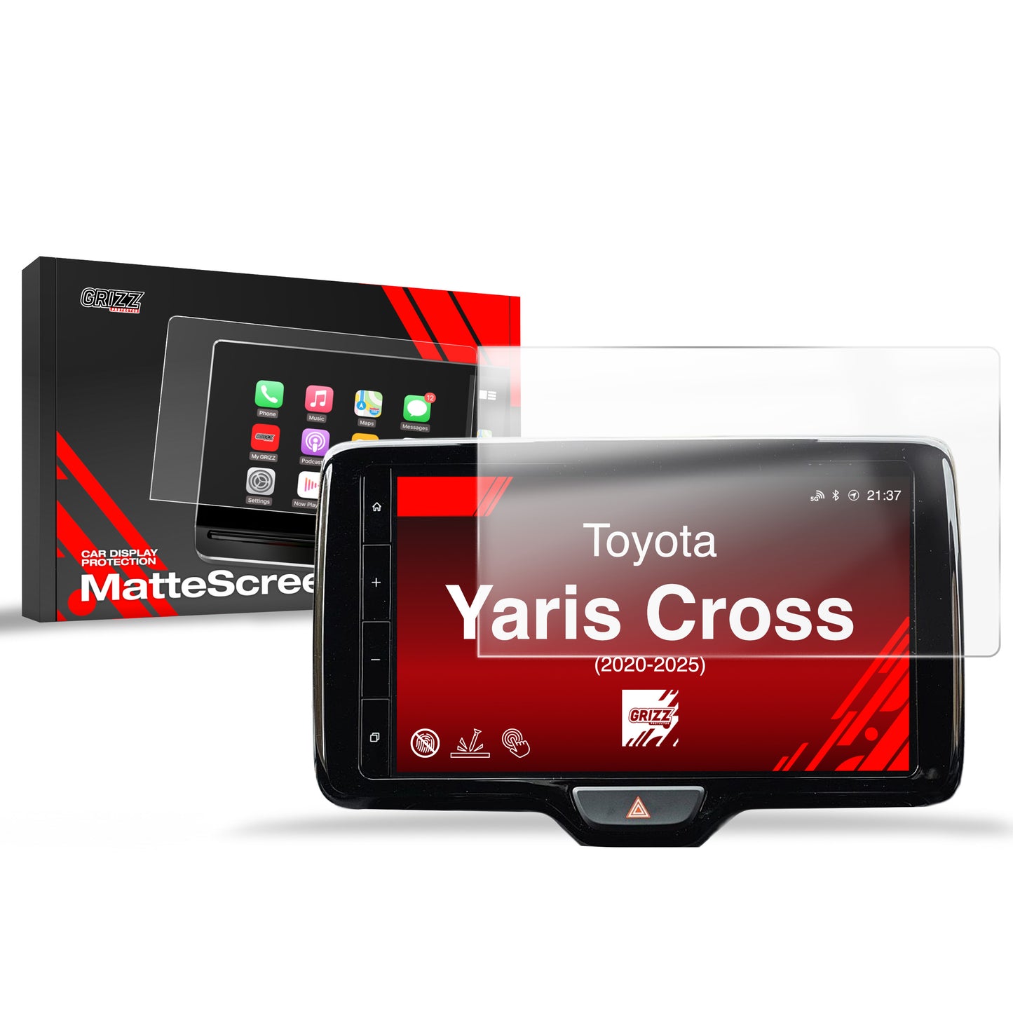 Anti-fingerprint screen film Toyota Yaris Cross 9" HD (2020-2025) Matte Grizz