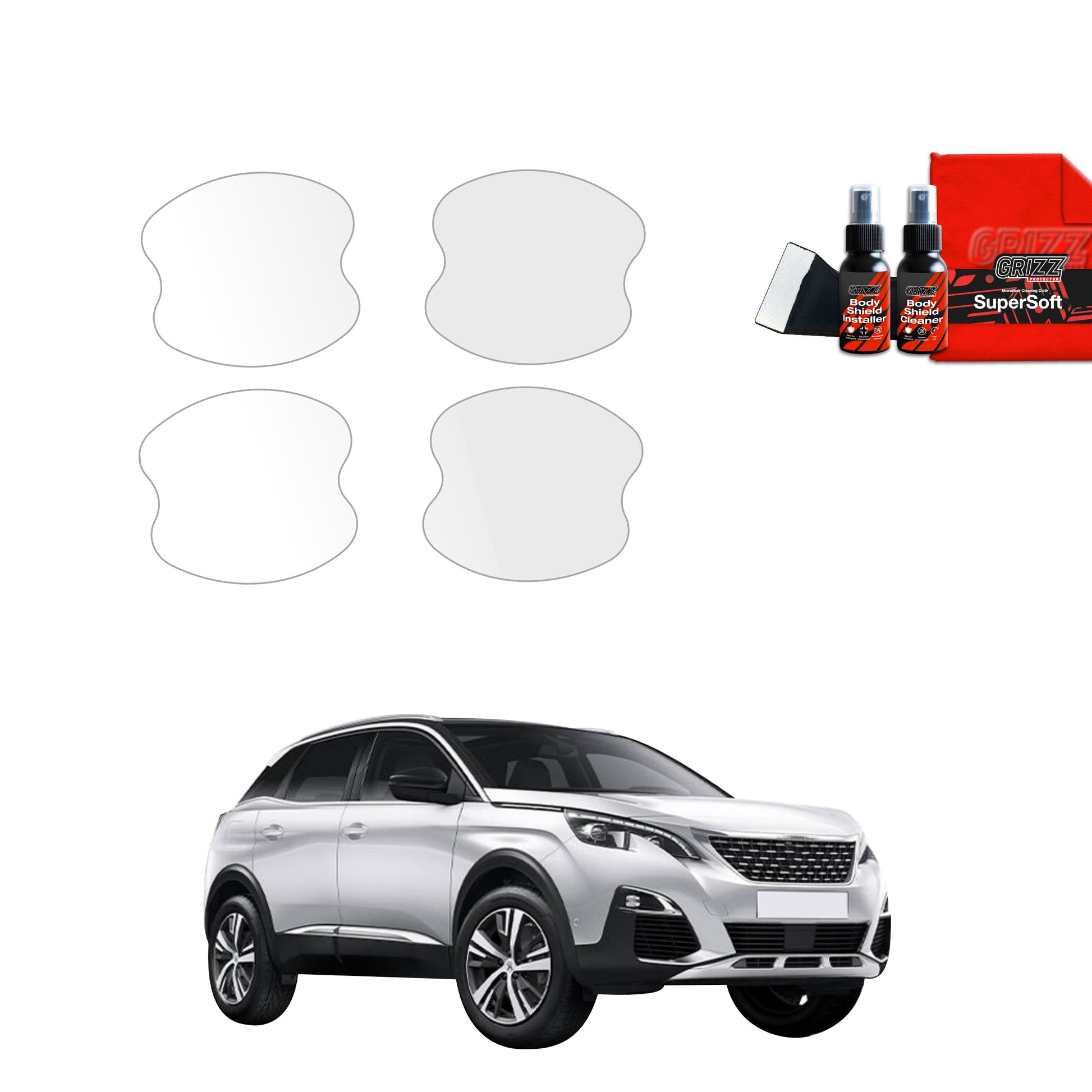 4in1 Protective film under door handles for Peugeot 3008 (2016-2024)