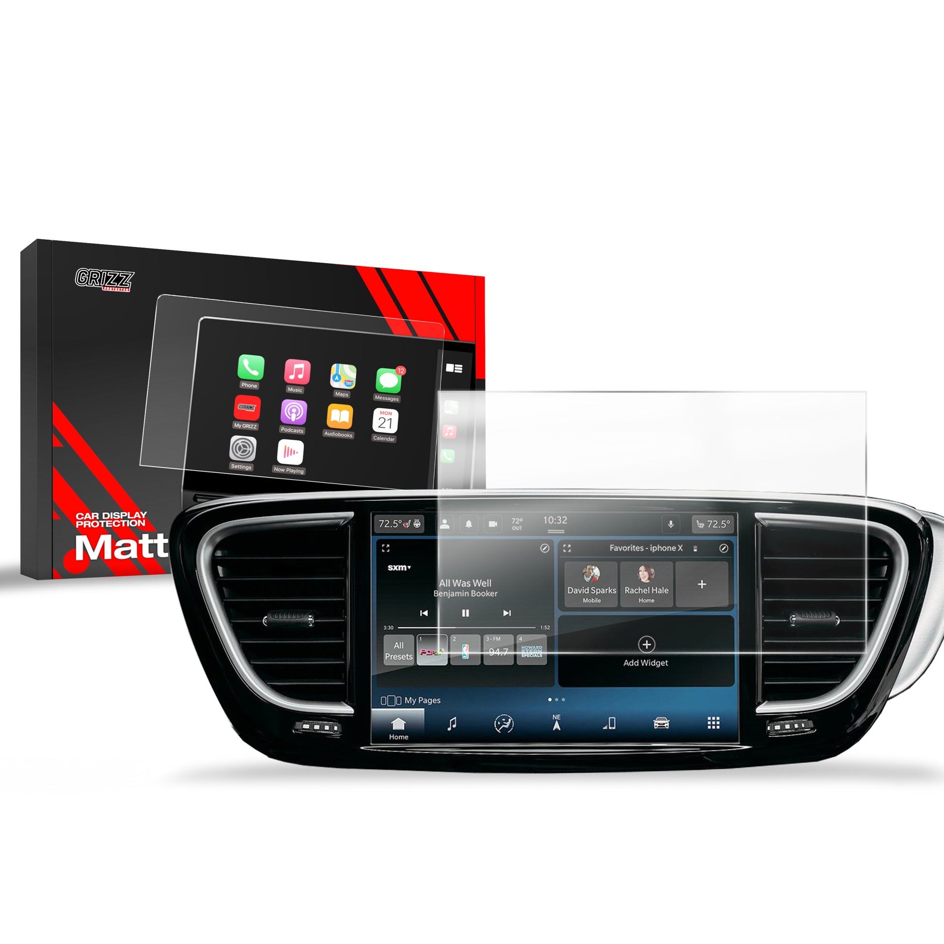 Anti-fingerprint screen film Chrysler Pacifica (2020-2025) Matte Grizz