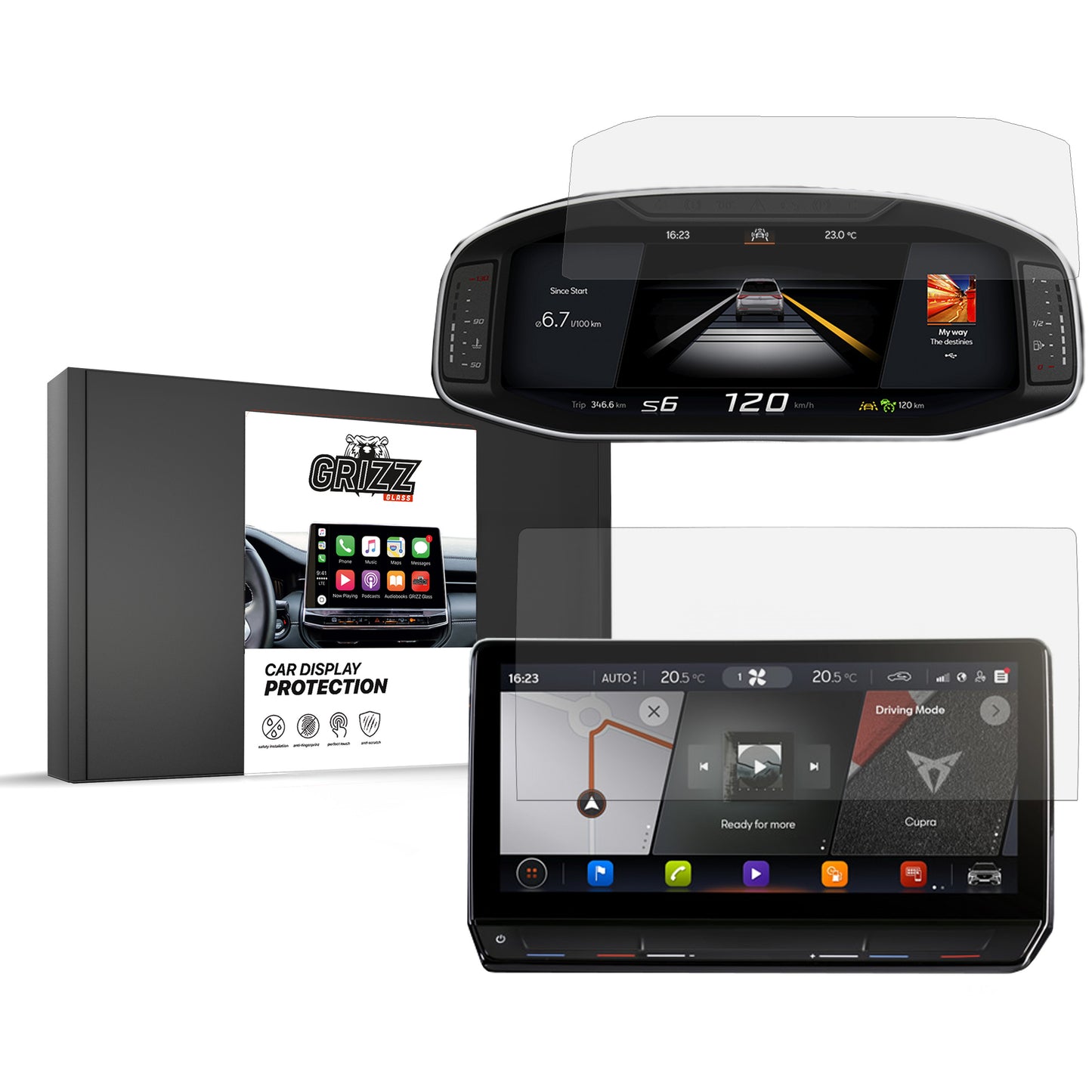 Ceramic screen film Cupra Leon 12" (2020-2024) Grizz 2in1