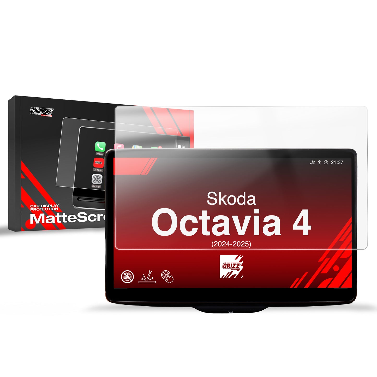 Anti-fingerprint screen film Skoda Octavia 4 13" (2024-2025) Matte Grizz