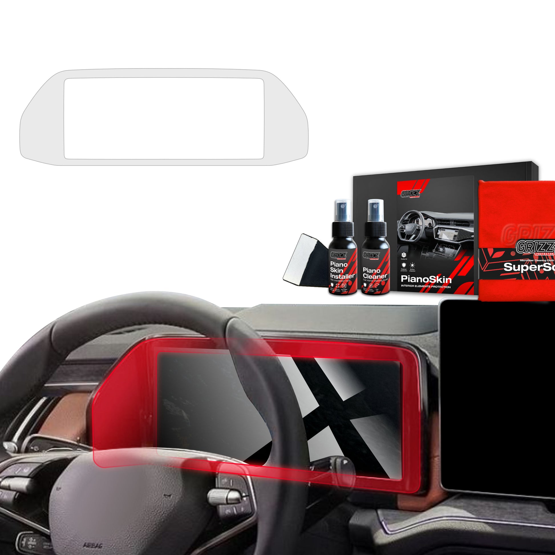 Grizz protective interior film Skoda Kodiaq 2 (2024-2025) Anti-fingerprint PianoSkin