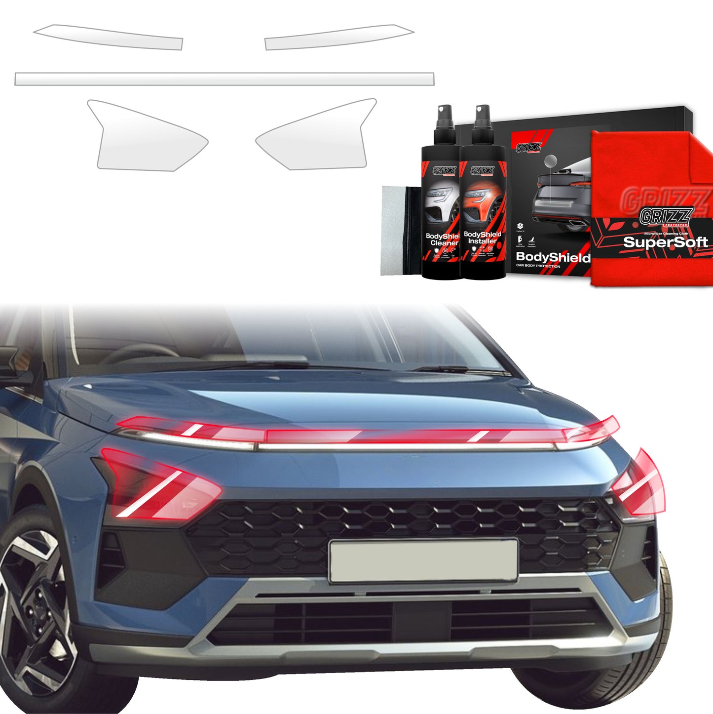 5in1 Protective film for lights for Hyundai Bayon (2024-2025)