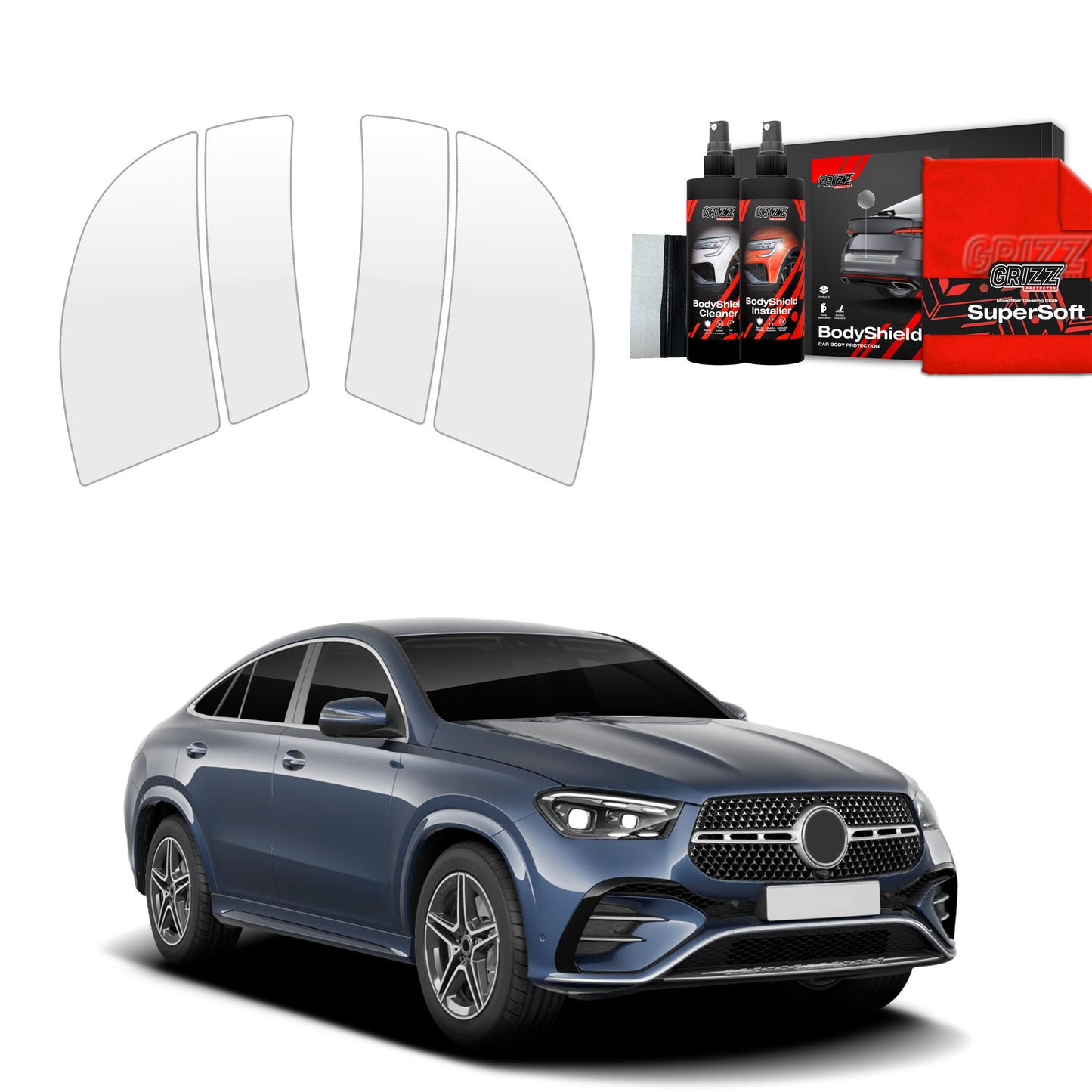 4in1 Protective film for wheel arches for Mercedes GLE 450d (2023-2025)