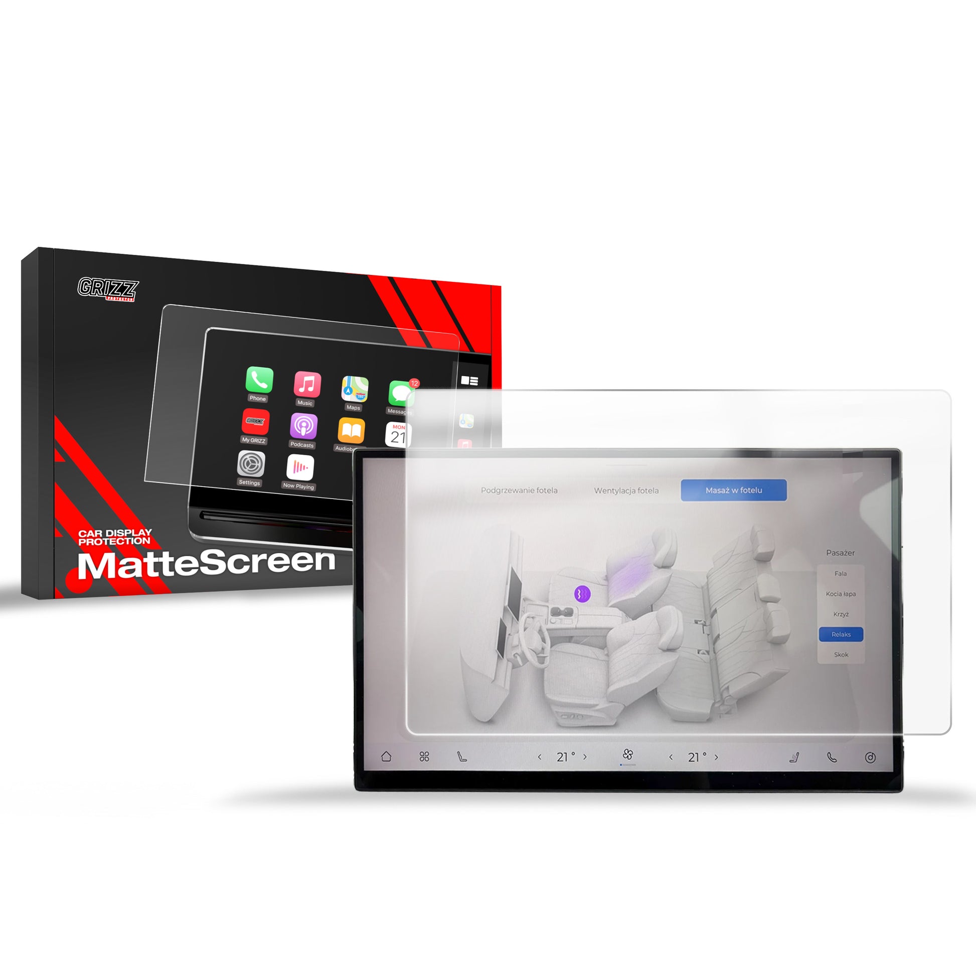 Anti-fingerprint screen film Chery Tiggo 8 15,6" (2025) Matte Grizz