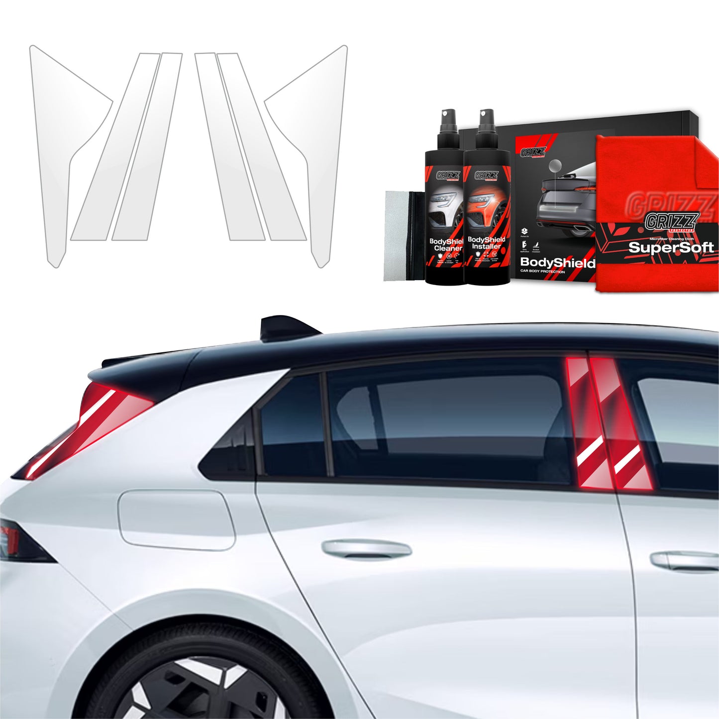 6in1 Protective film for pillars for Opel Astra (2021-2024)