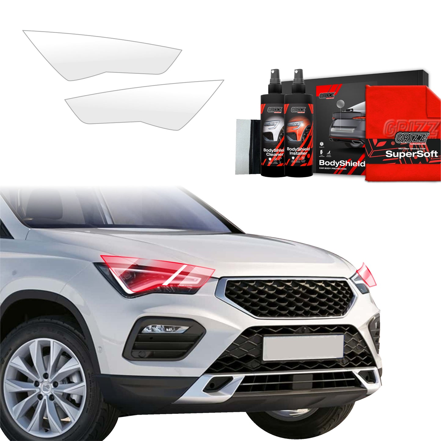 2in1 Protective film for lights for Seat Ateca (2020-2025)