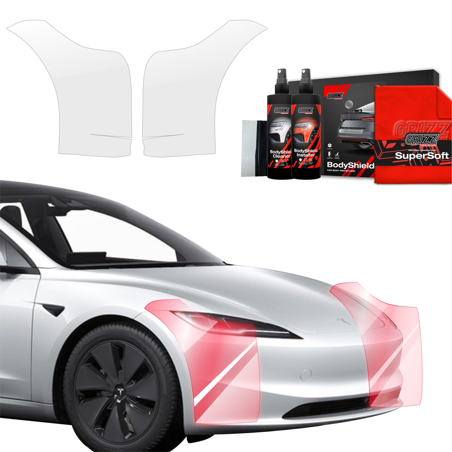 2in1 Protective film for bumper for Tesla Model 3 (2021-2025)