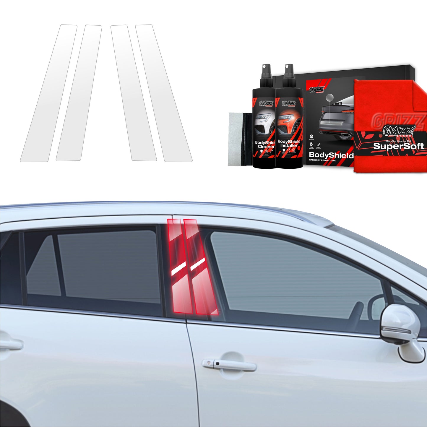 4in1 Protective film for pillars for Suzuki S-Cross (2021-2025)