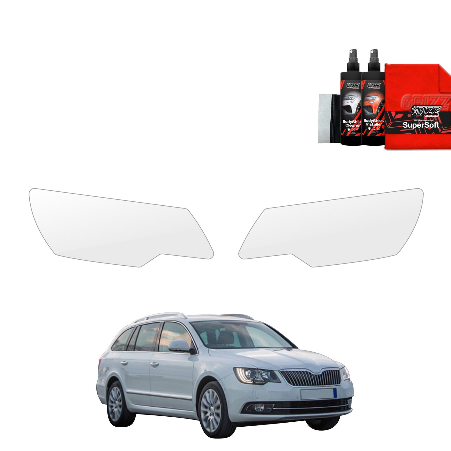 2in1 Protective film for lights for Skoda Superb 2 Kombi Facelifting (2013-2015)