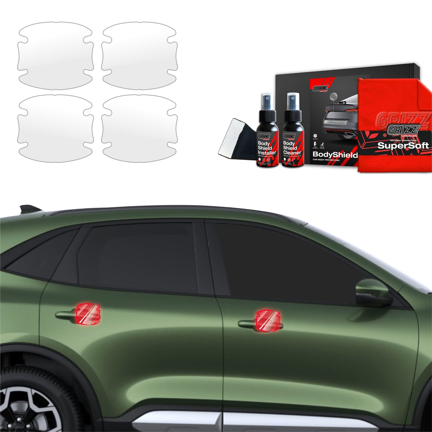 4in1 Protective film under door handles for Ford Kuga Titanium Facelift (2024-2025)