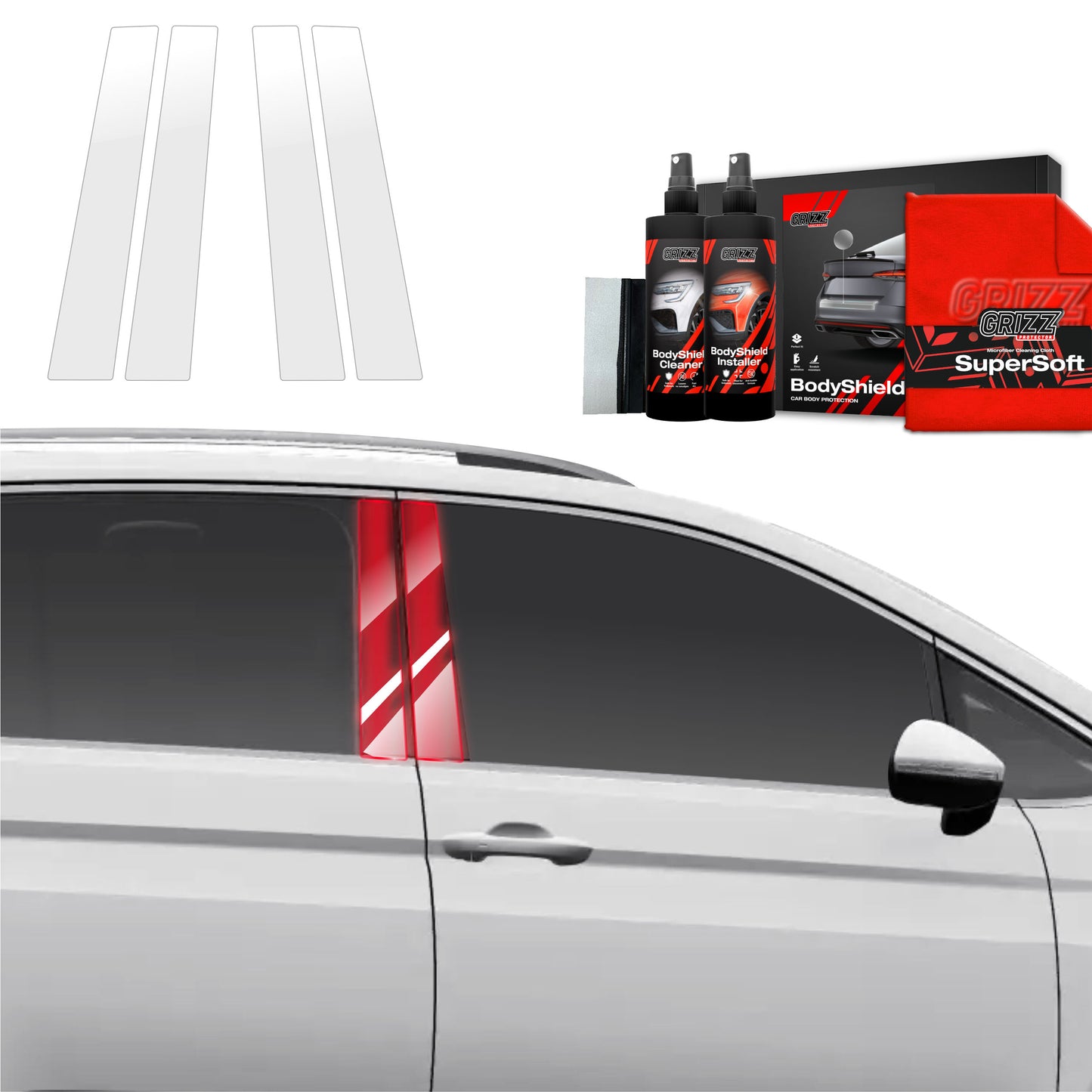 4in1 Protective film for pillars for Volkswagen VW Touran (2024-2025)