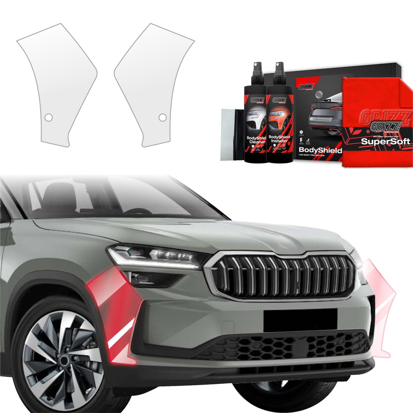 2in1 Protective film for bumper for Skoda Kodiaq 2 (2024-2025)