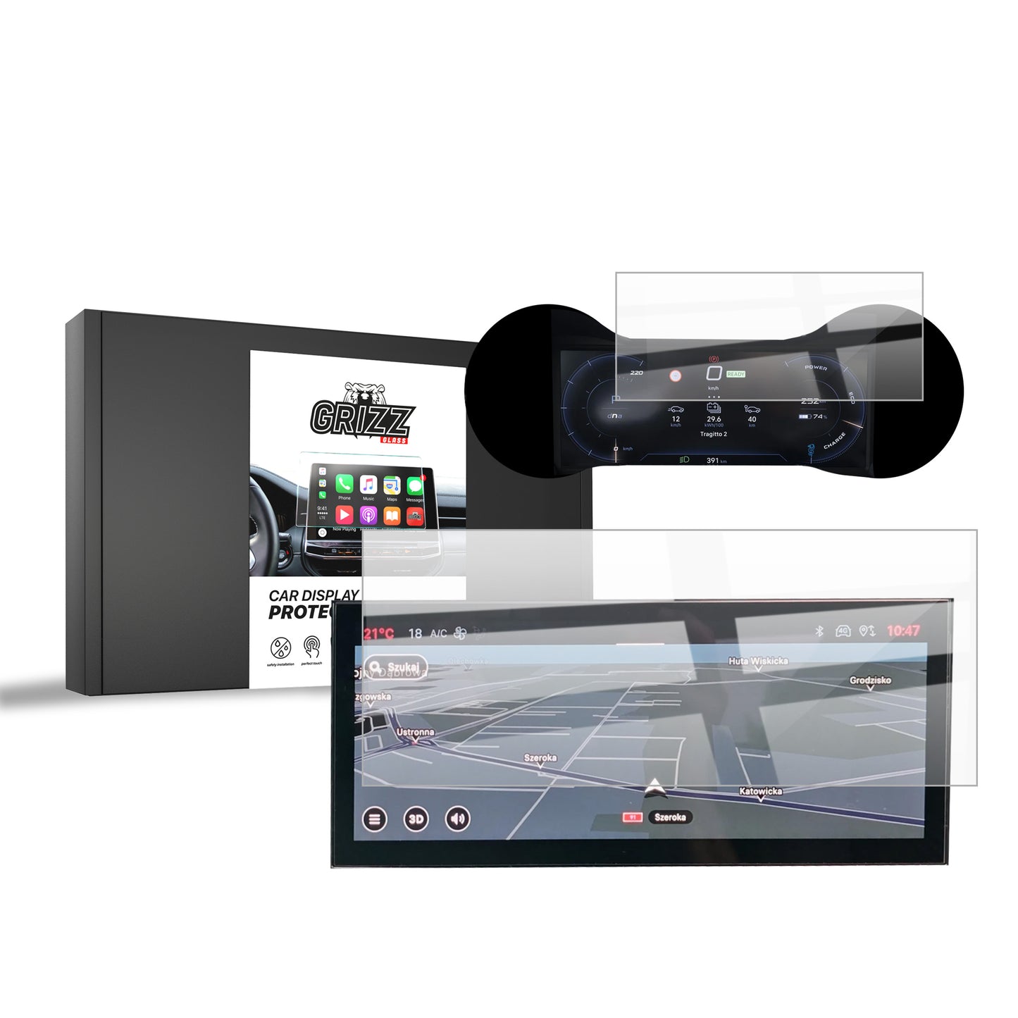 Ceramic screen film Alfa Romeo Junior 10,25" (2024-2025) Grizz 2in1