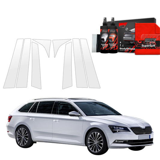 8in1 Protective film for pillars for Skoda Superb 3 Combi (2016-2019)