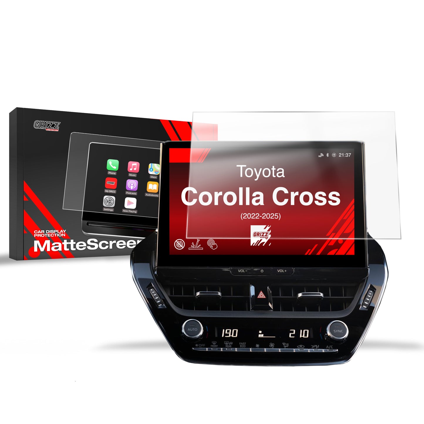 Anti-fingerprint screen film Toyota Corolla Cross 10,5" (2022-2025) Matte Grizz