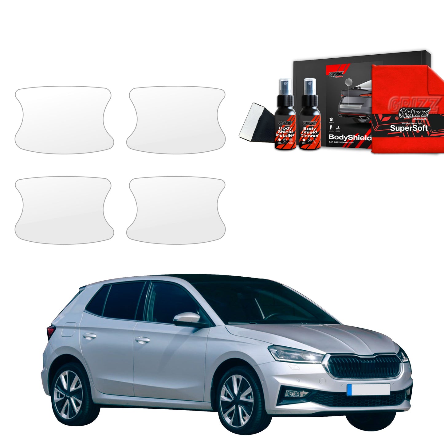 4in1 Protective film under door handles for Skoda Fabia (2019-2025)