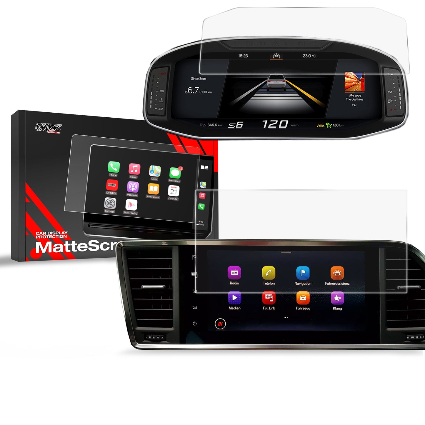 Anti-fingerprint screen film Cupra Ateca 9,2" (2020-2025) Matte Grizz 2in1