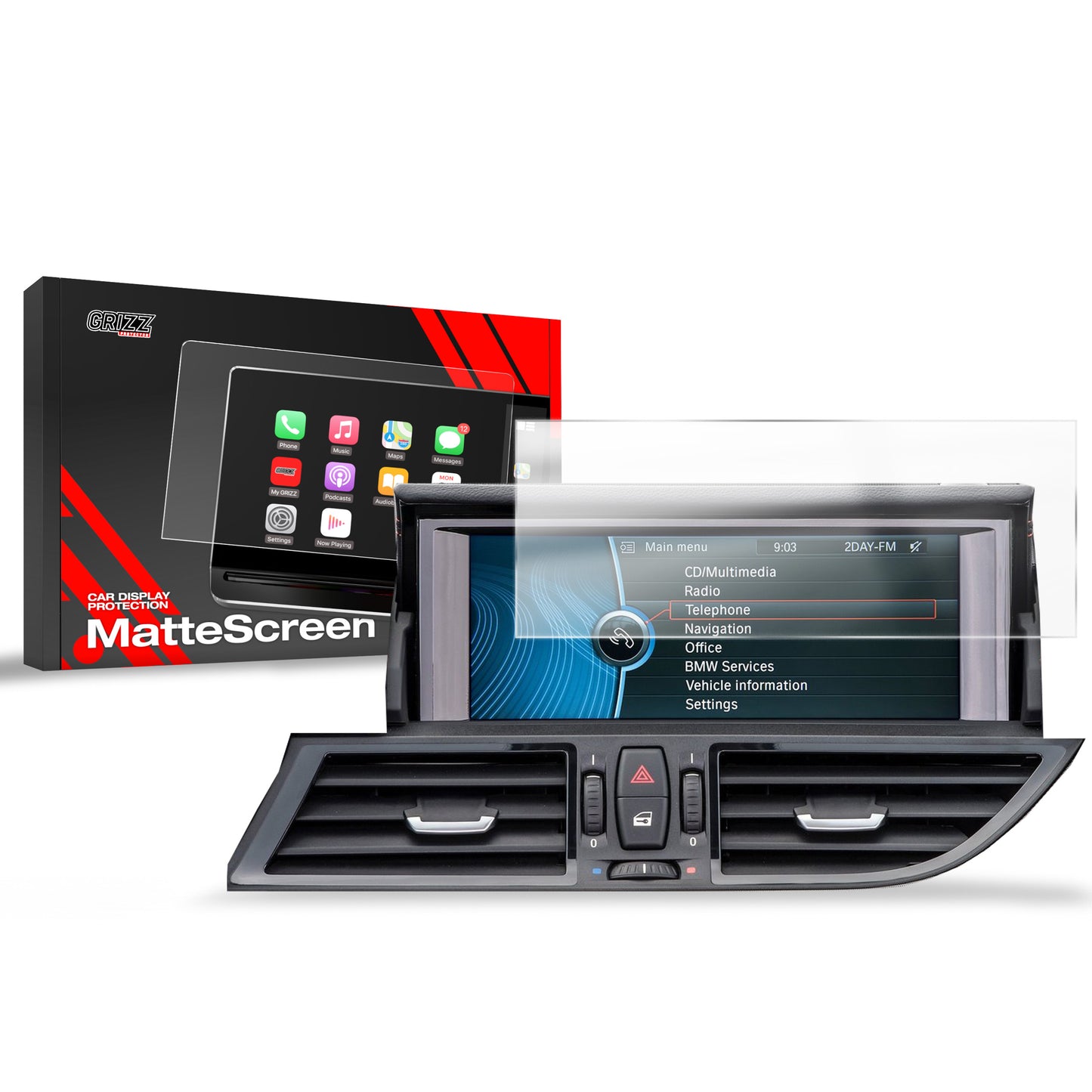Anti-fingerprint screen film BMW Z4 E89 8.8" (2009-2016) Matte Grizz