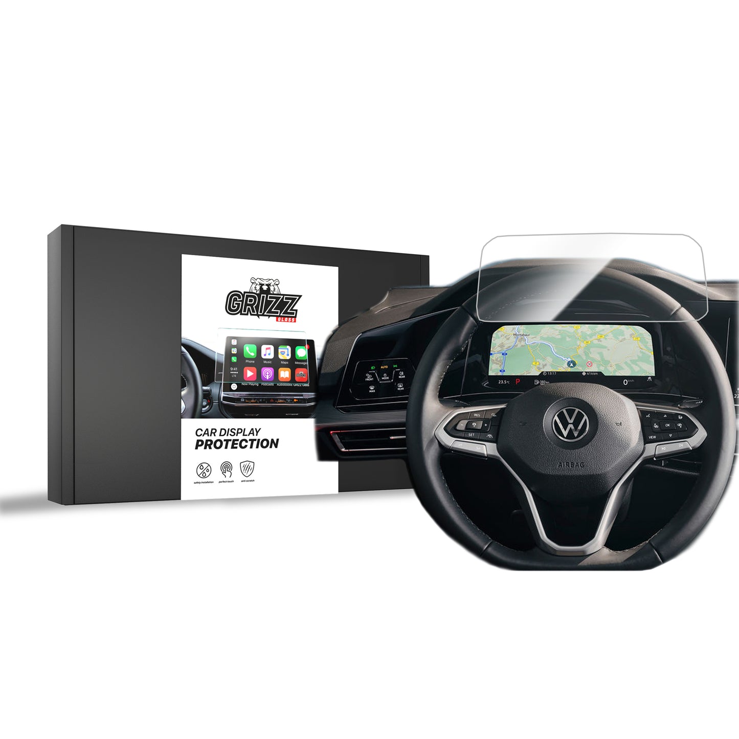 Ceramic screen film Volkswagen VW Golf 8 Digital Cockpit 10,25" (2020-2025) Grizz