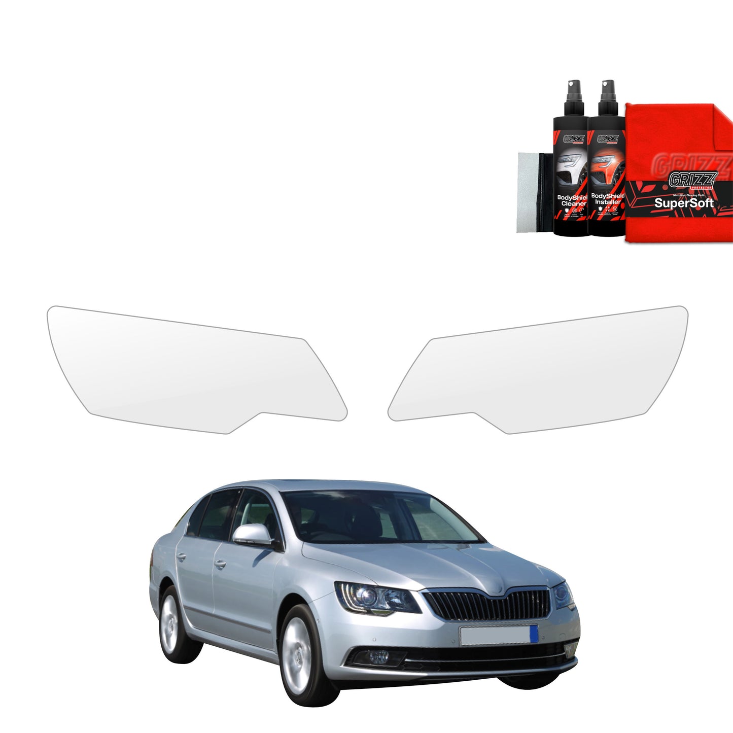 2in1 Protective film for lights for Skoda Superb 2 Facelifting (2013-2015)