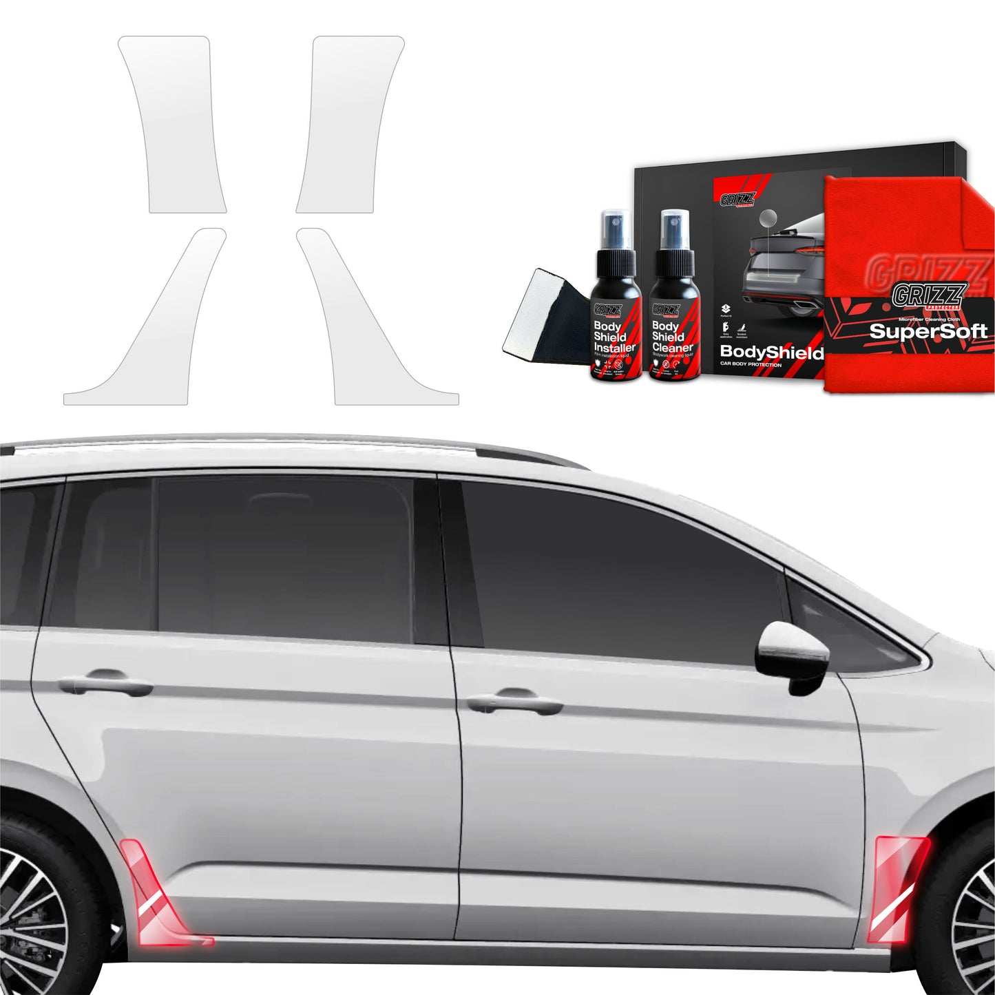 4in1 Protective film for wheel arches for Volkswagen VW Touran (2024-2025)