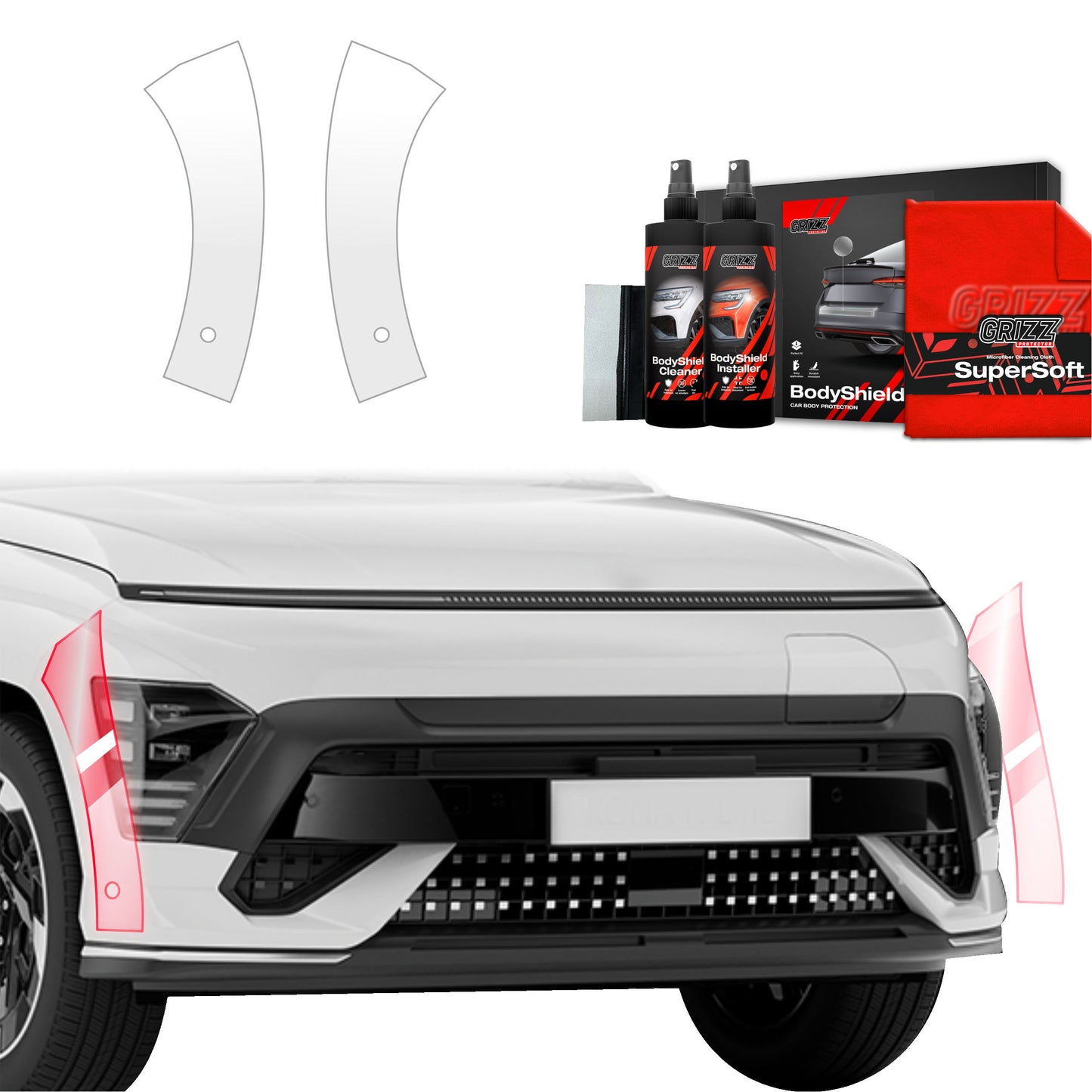 2in1 Protective film for bumper for Hyundai Kona N-Line (2023-2025)