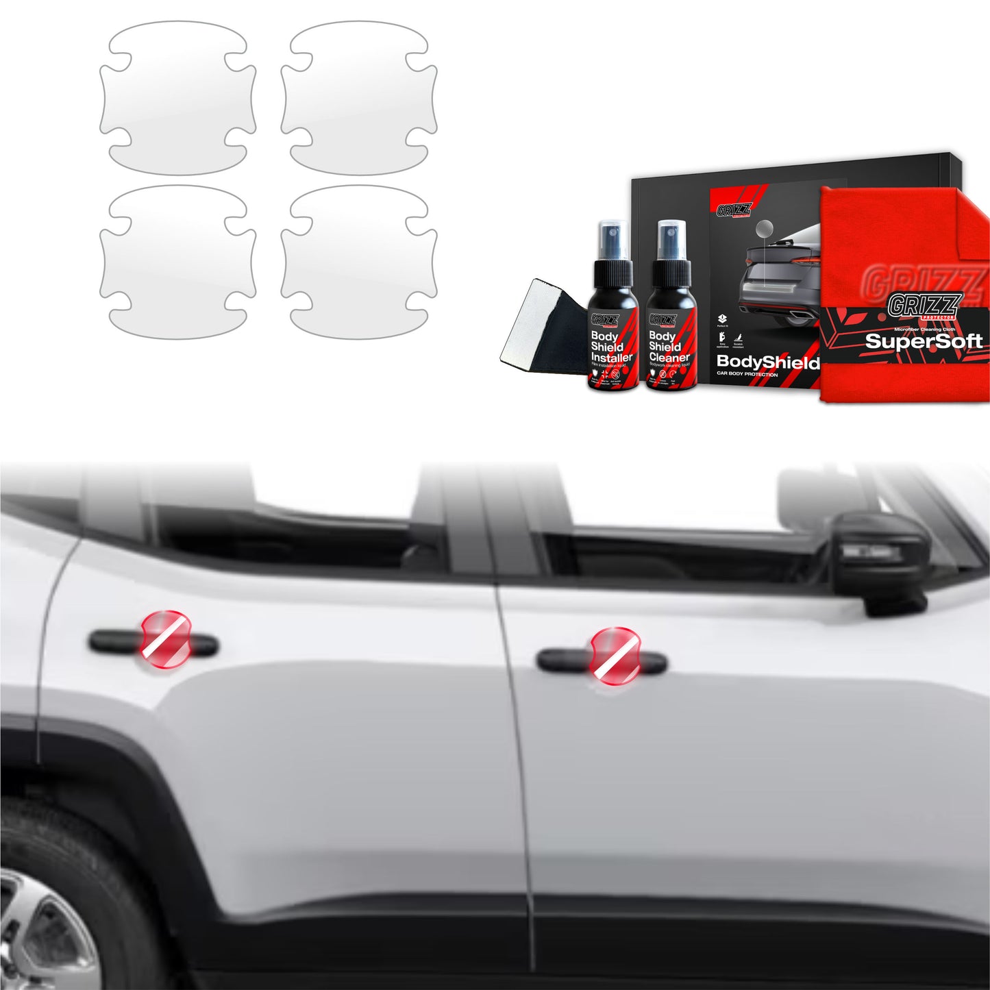 4in1 Protective film under door handles for Jeep Renegade (2022-2025)