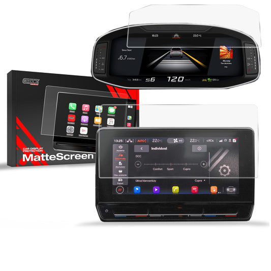 Anti-fingerprint screen film Cupra Leon 10" (2020-2024) Matte Grizz 2in1