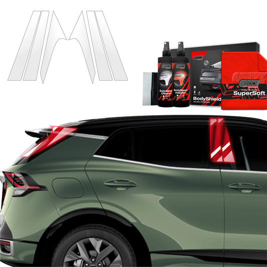 6in1 Protective film for pillars for Kia Sportage 5 (2021-2025)