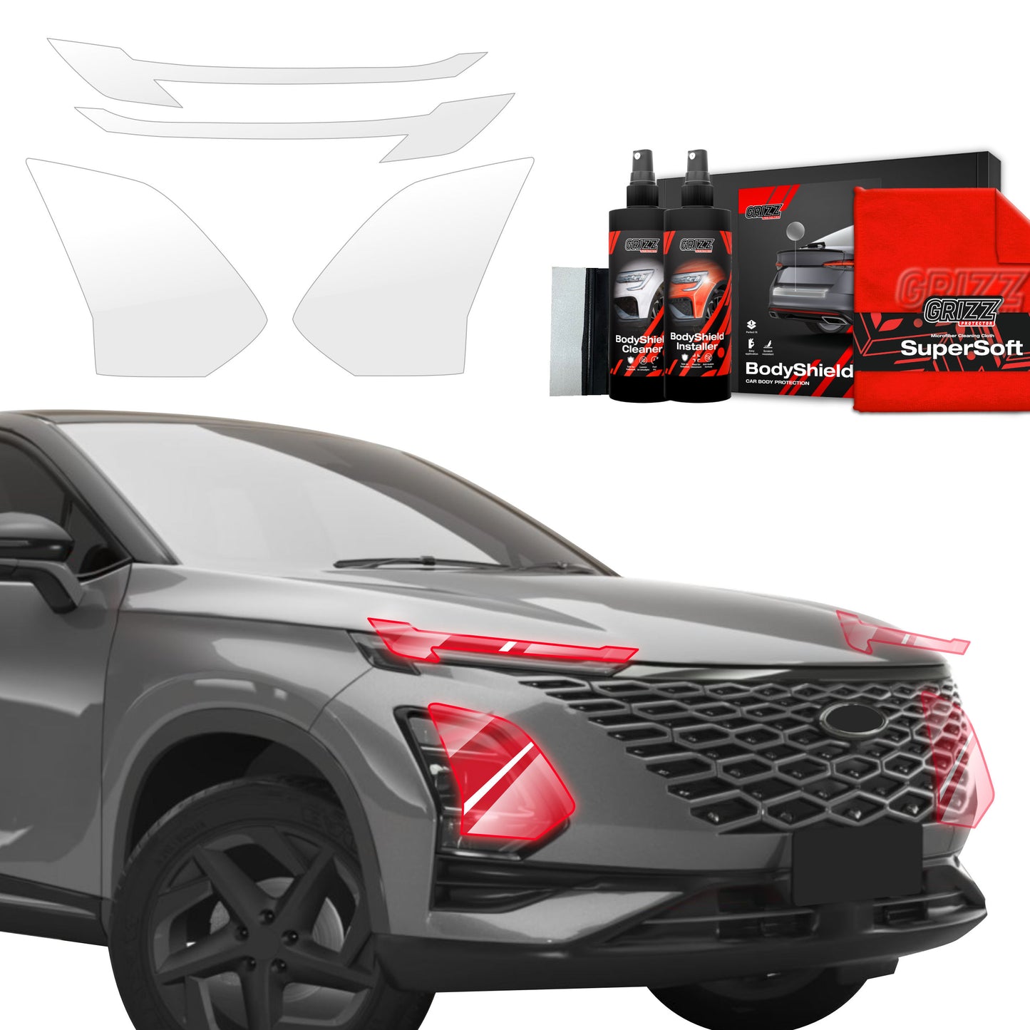 4in1 Protective film for lights  Grizz do OMODA 5 Facelift (2024-2025)