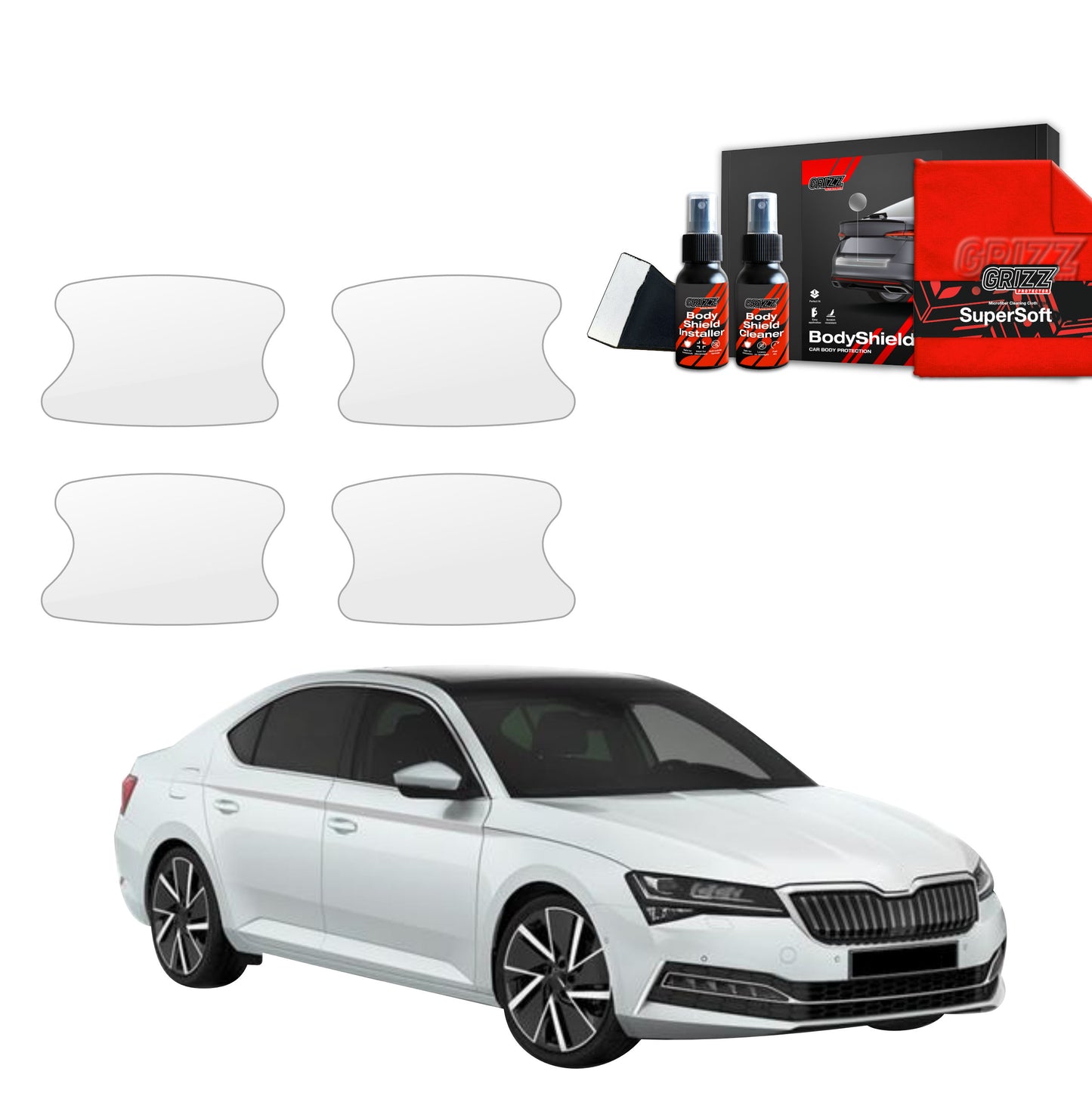 4in1 Protective film under door handles for Skoda Superb 3 Liftback (2019-2023)