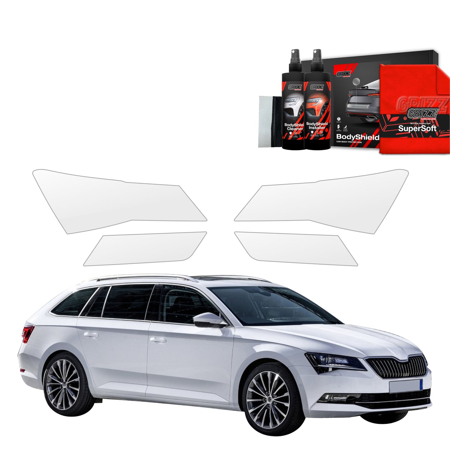 4in1 Protective film for lights for Skoda Superb 3 Combi (2016-2019)