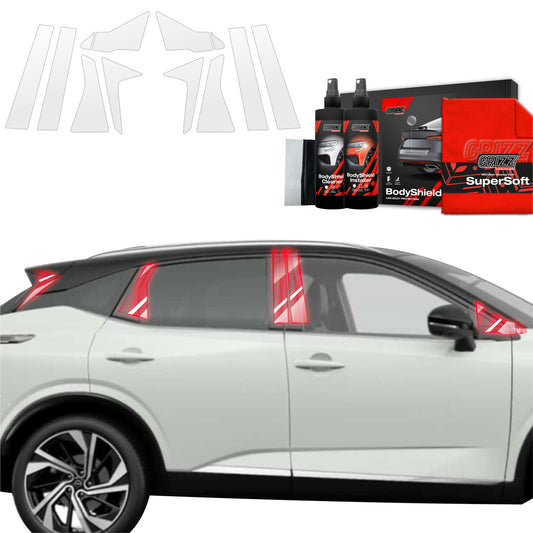 10in1 Protective film for pillars for Nissan Qashqai 3 (2021-2024)