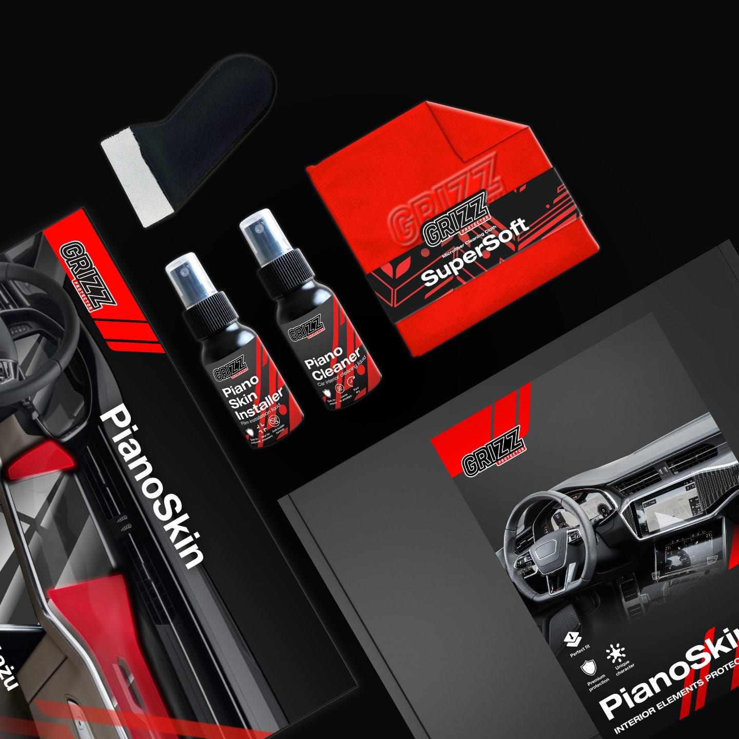 4in1 Grizz protective interior film Skoda Superb 3 (2015-2024) Transparent PianoSkin