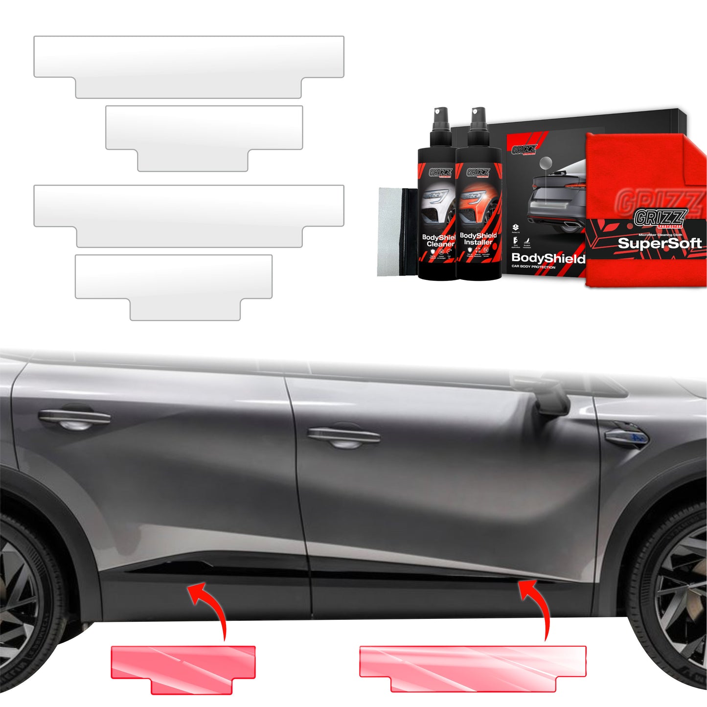 4in1 PPF protective wrap for the door sills for  Renault Symbioz (2024-2025) Grizz