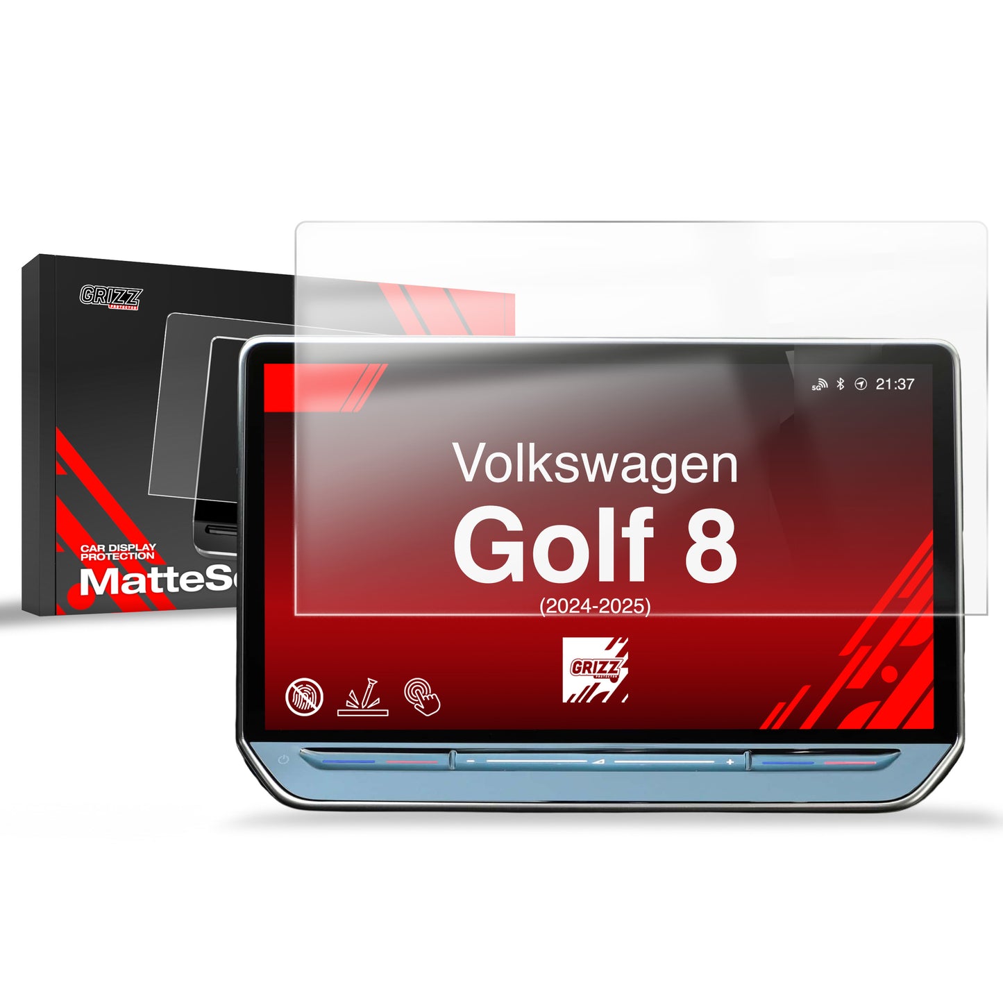 Anti-fingerprint screen film Volkswagen VW Golf 8 12.9" (2024-2025) Matte Grizz