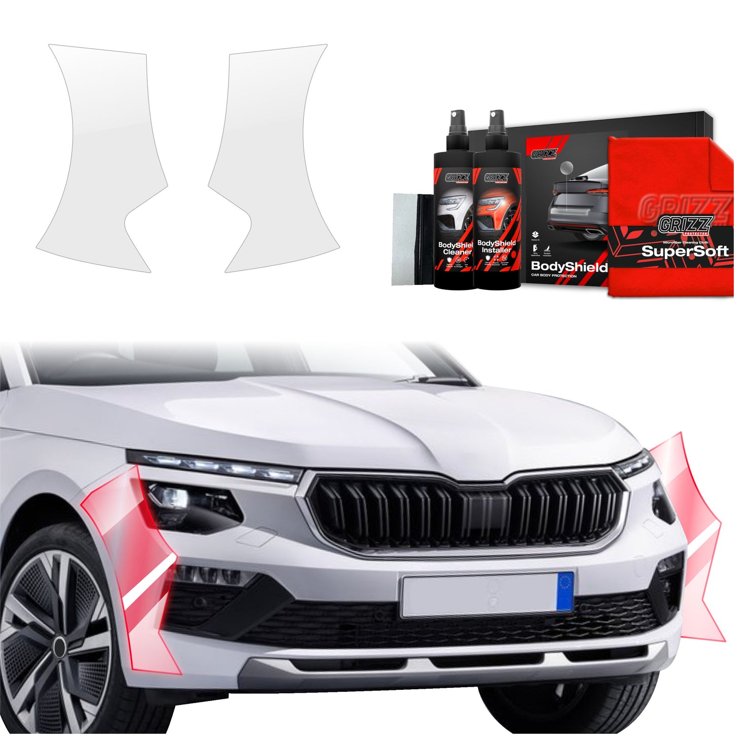 2in1 Protective film for bumper for Skoda Kamiq (2024-2025)