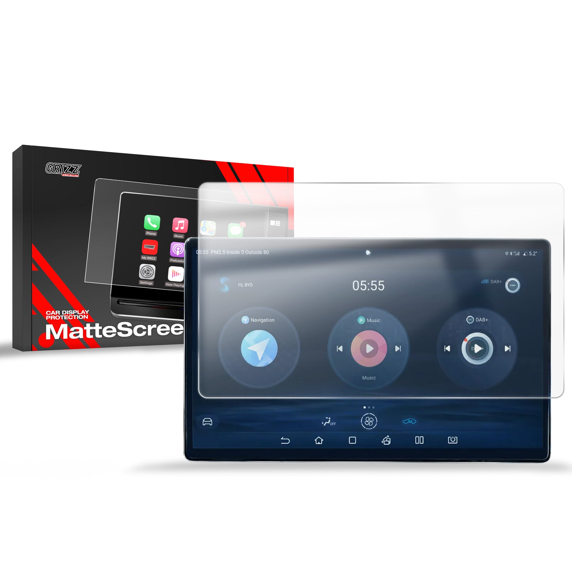 Anti-fingerprint screen film BYD SEAL U DMi 15,6" (2024-2025) Matte Grizz