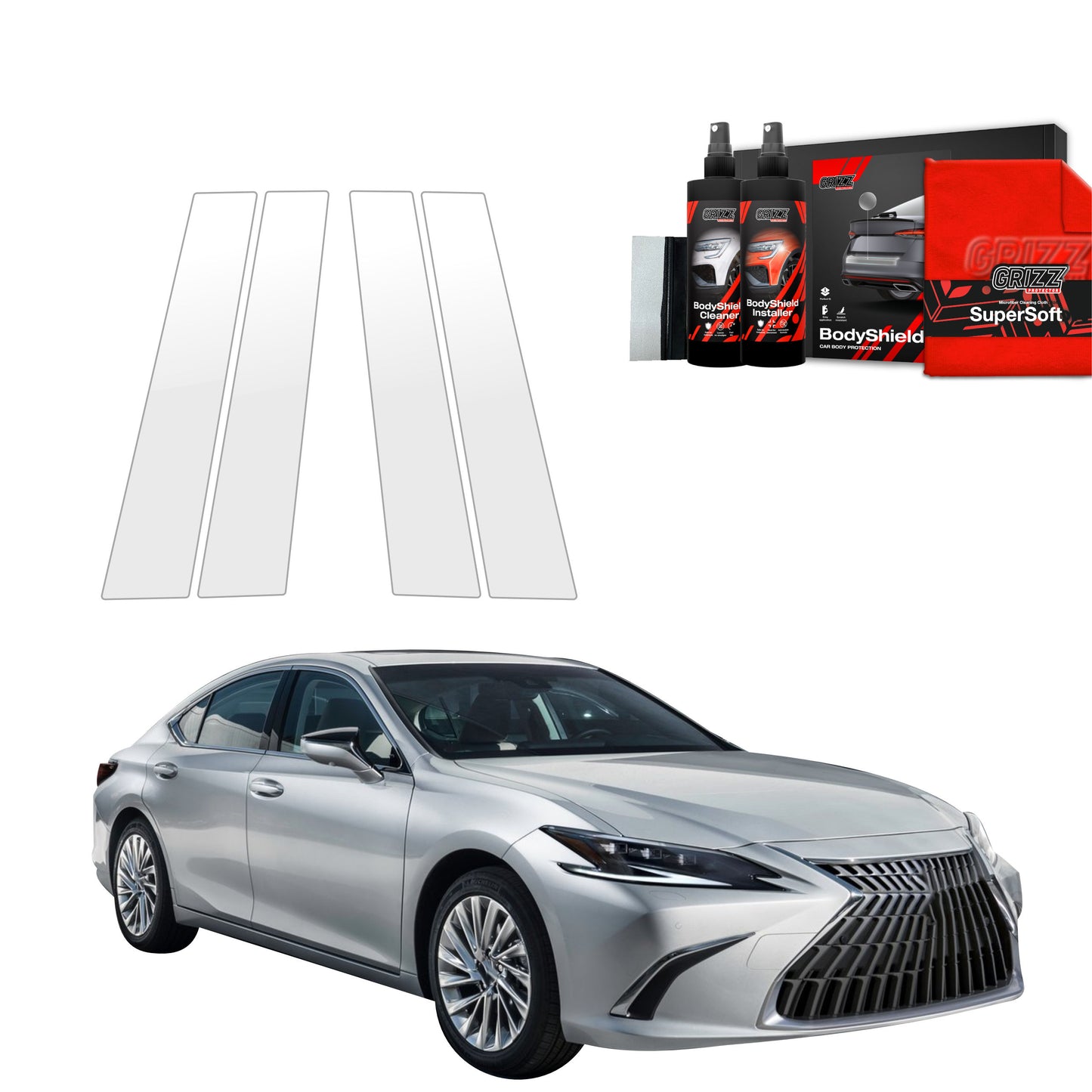 4in1 Protective film for pillars for Lexus ES 300h (2021-2024)