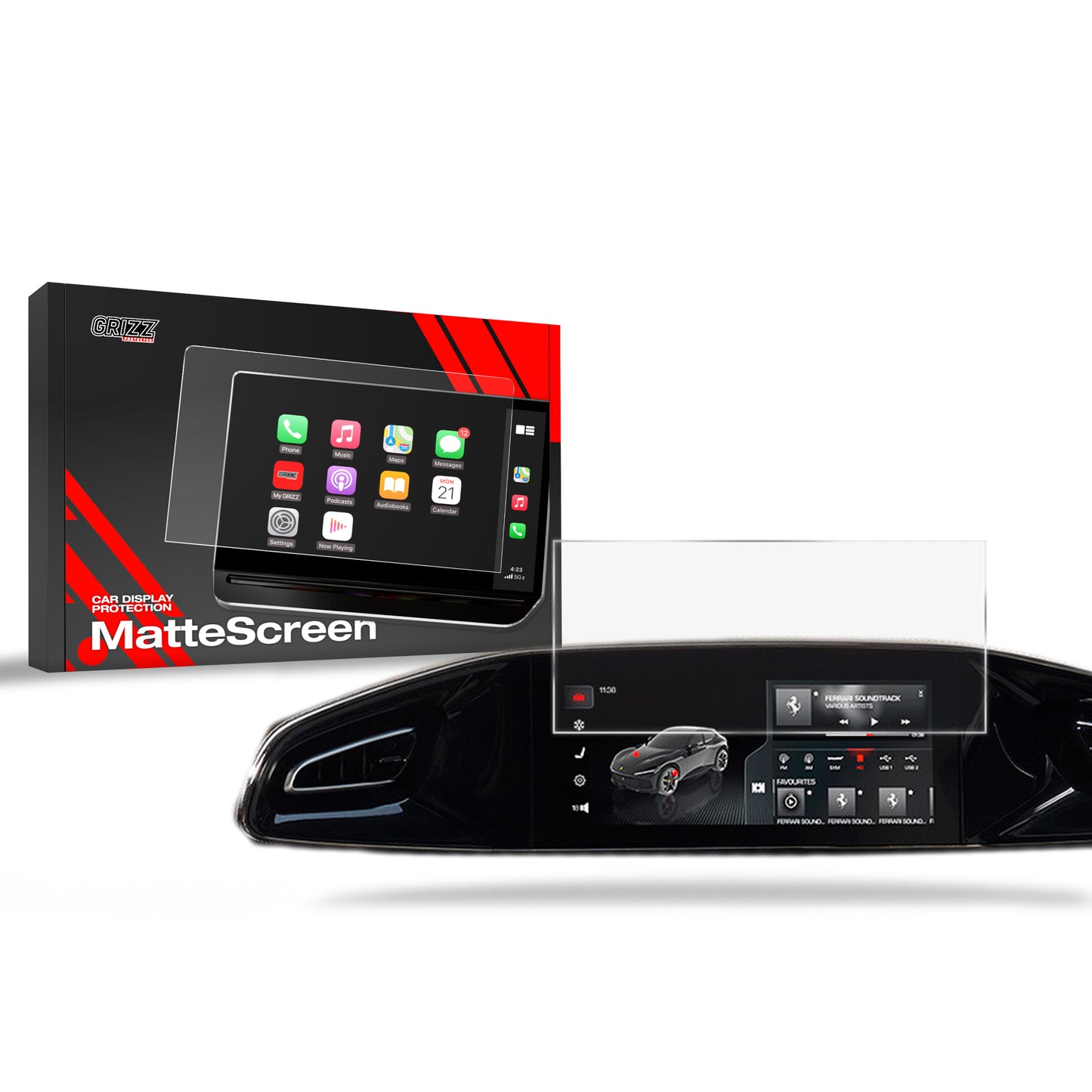 Anti-fingerprint screen film Ferrari Purosangue (2023-2025) Matte Grizz