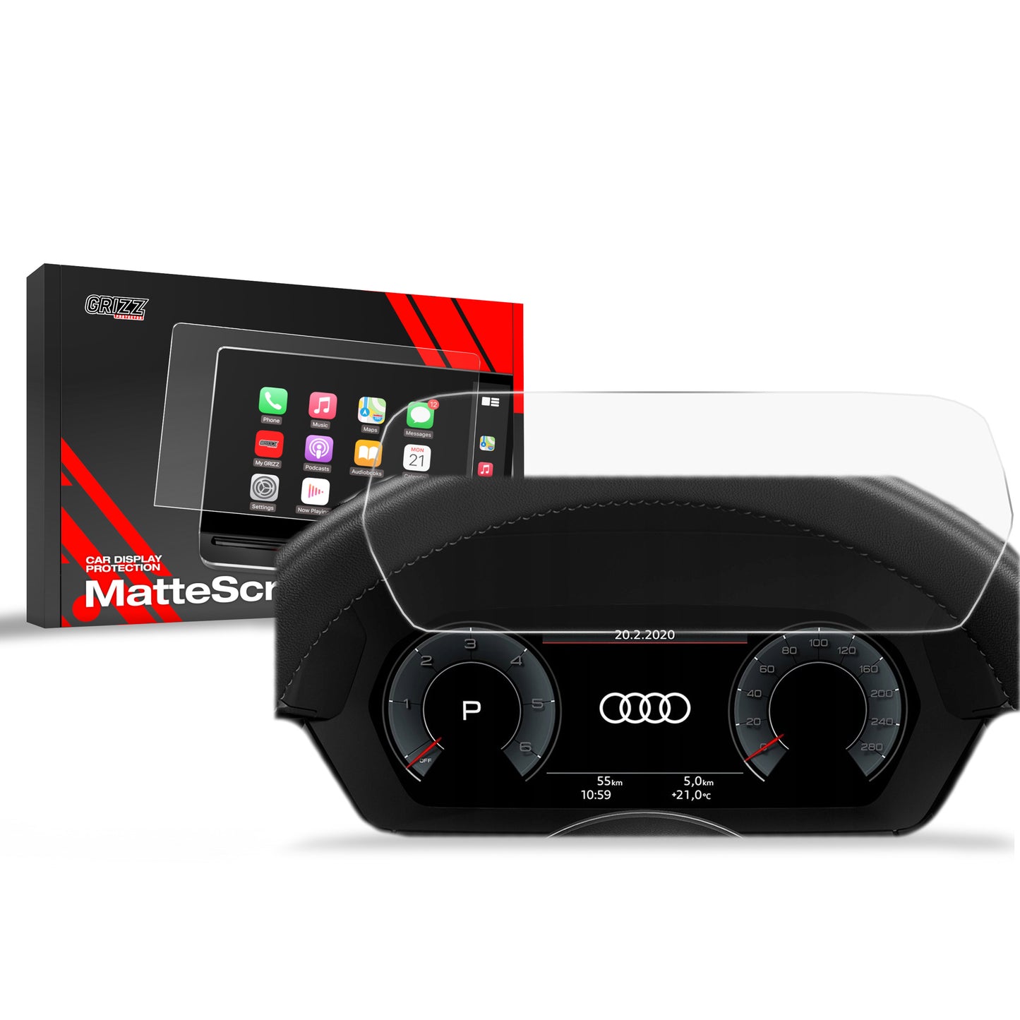 Anti-fingerprint screen film Audi RS3 8Y Virtual Cockpit Plus 12.3" (2020-2025) Matte Grizz
