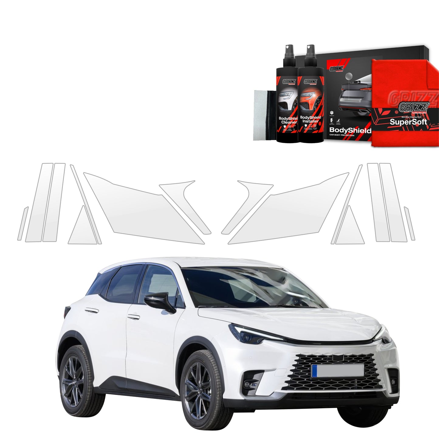 14in1 Protective film for pillars for Lexus LBX (2023-2025)