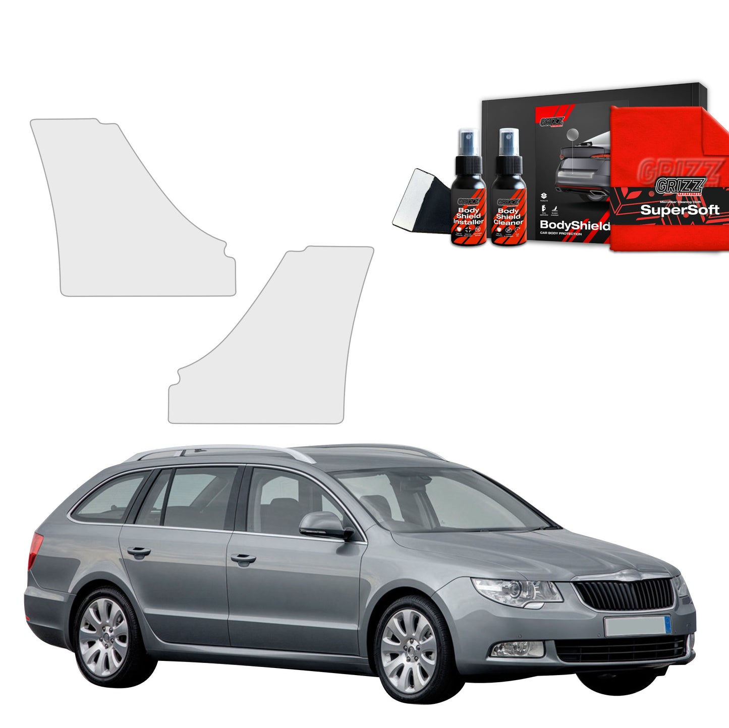 2in1 Protective film for wheel arches for Skoda Superb 2 Kombi (2009-2013)