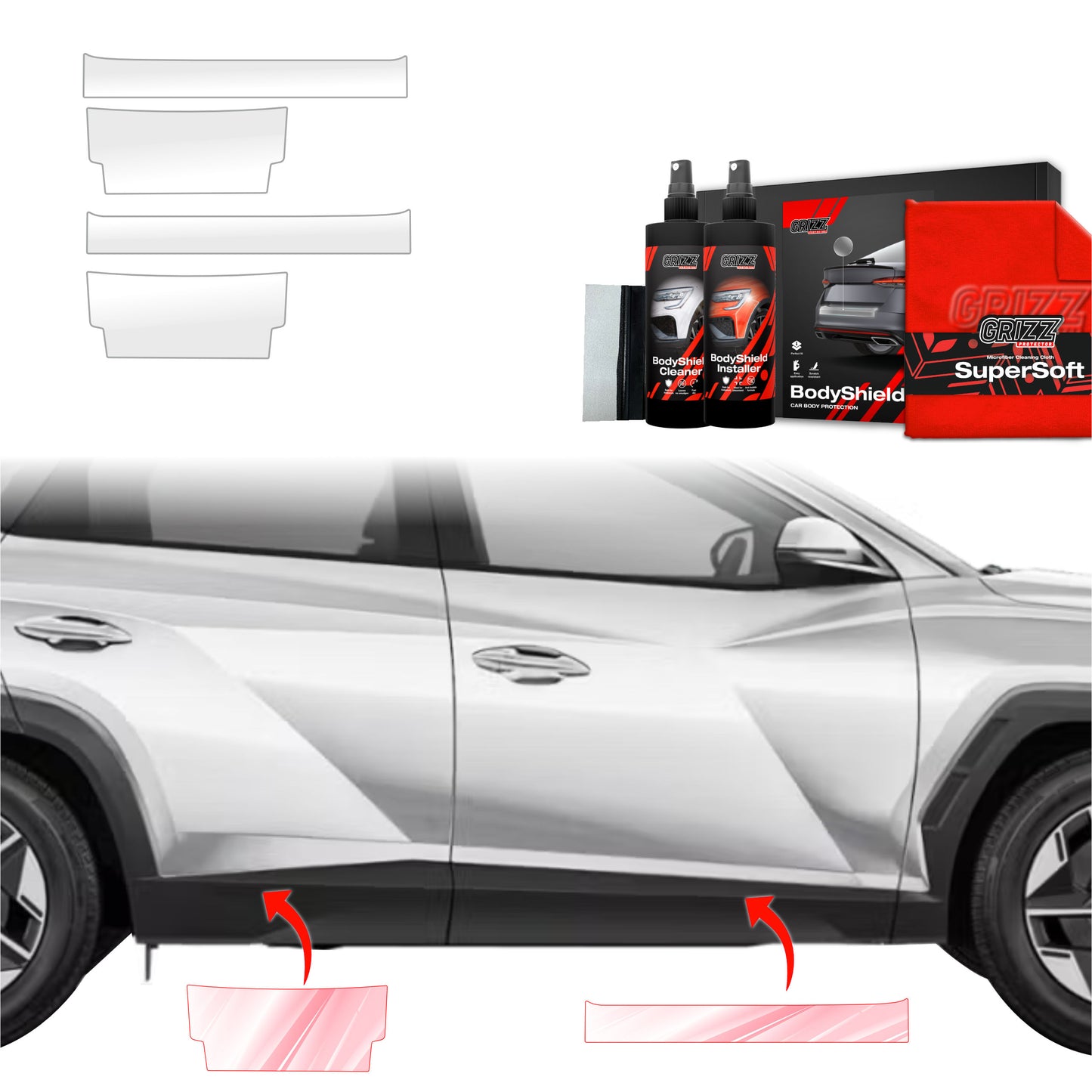 4in1 Protective film for sills for Hyundai Tucson Facelift (2024-2025)